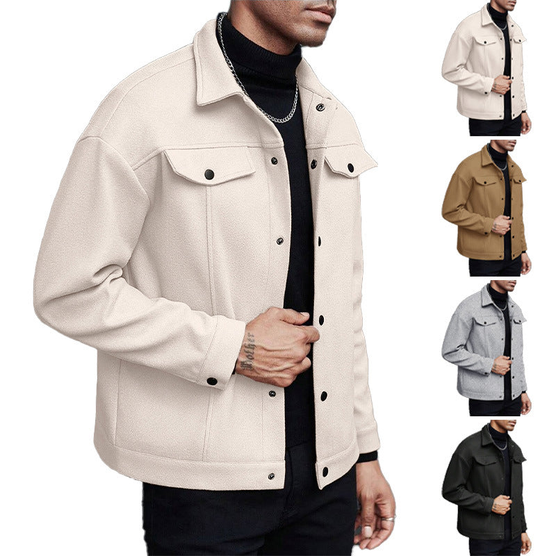 Lapel Woolen Men's Casual Sports Jacket
