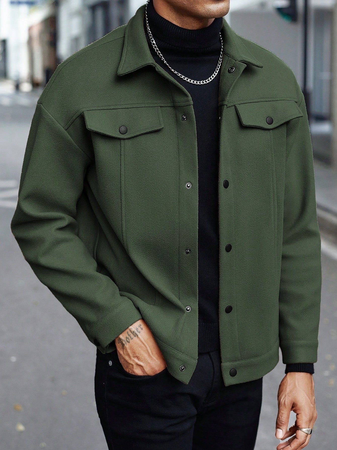 Lapel Woolen Men's Casual Sports Jacket