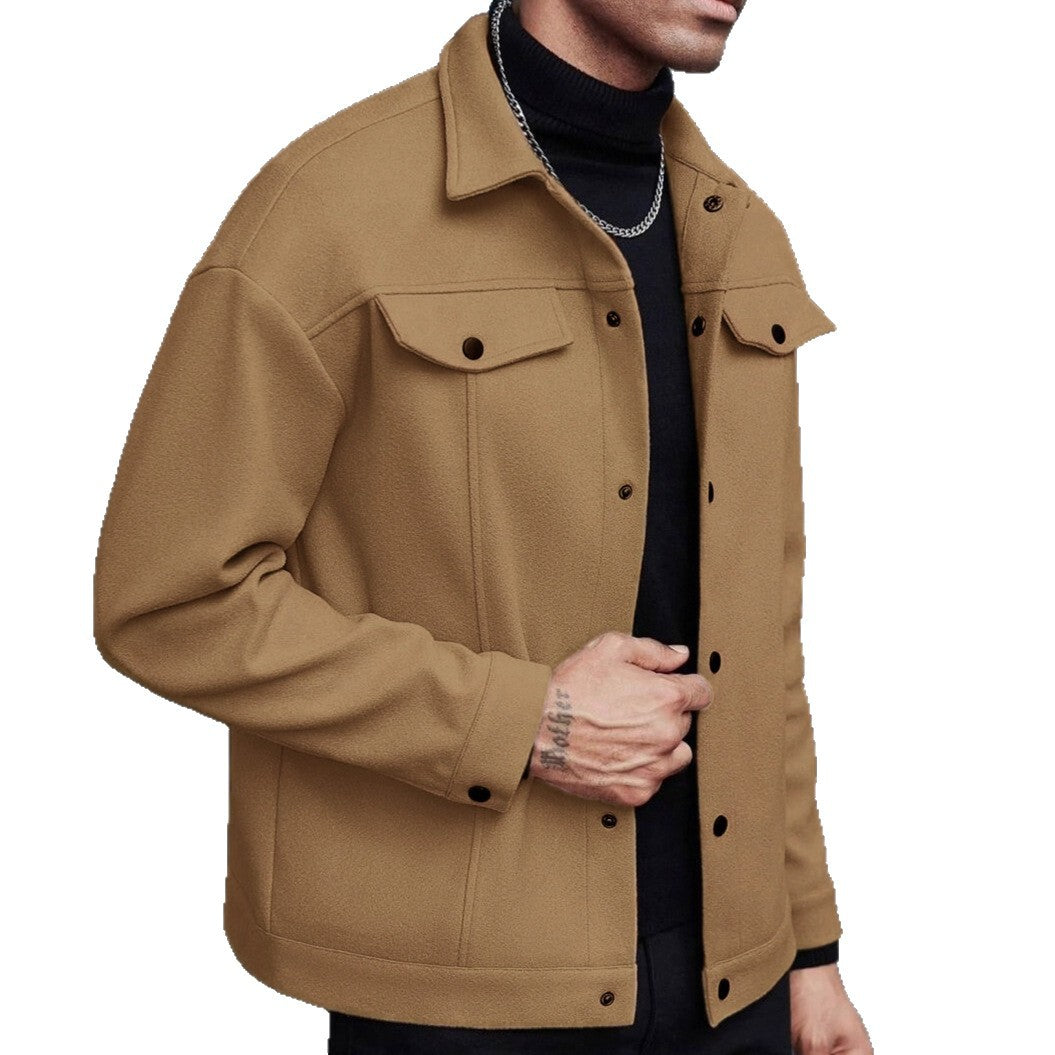 Lapel Woolen Men's Casual Sports Jacket